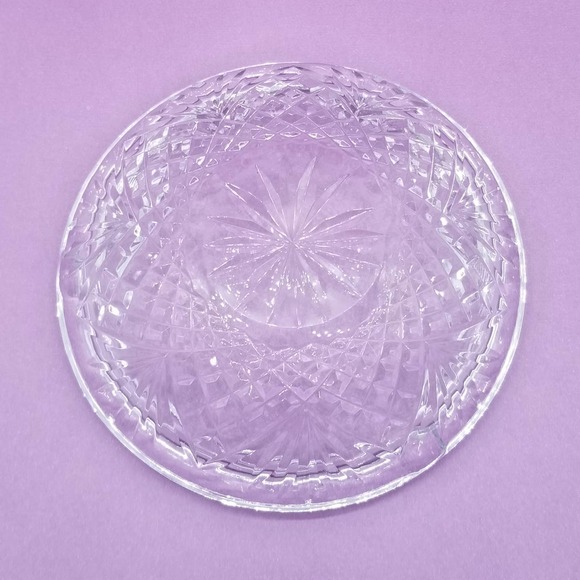 Cut Crystal Ashtray Round Heavy Clear Vintage ash tray - Picture 6 of 8